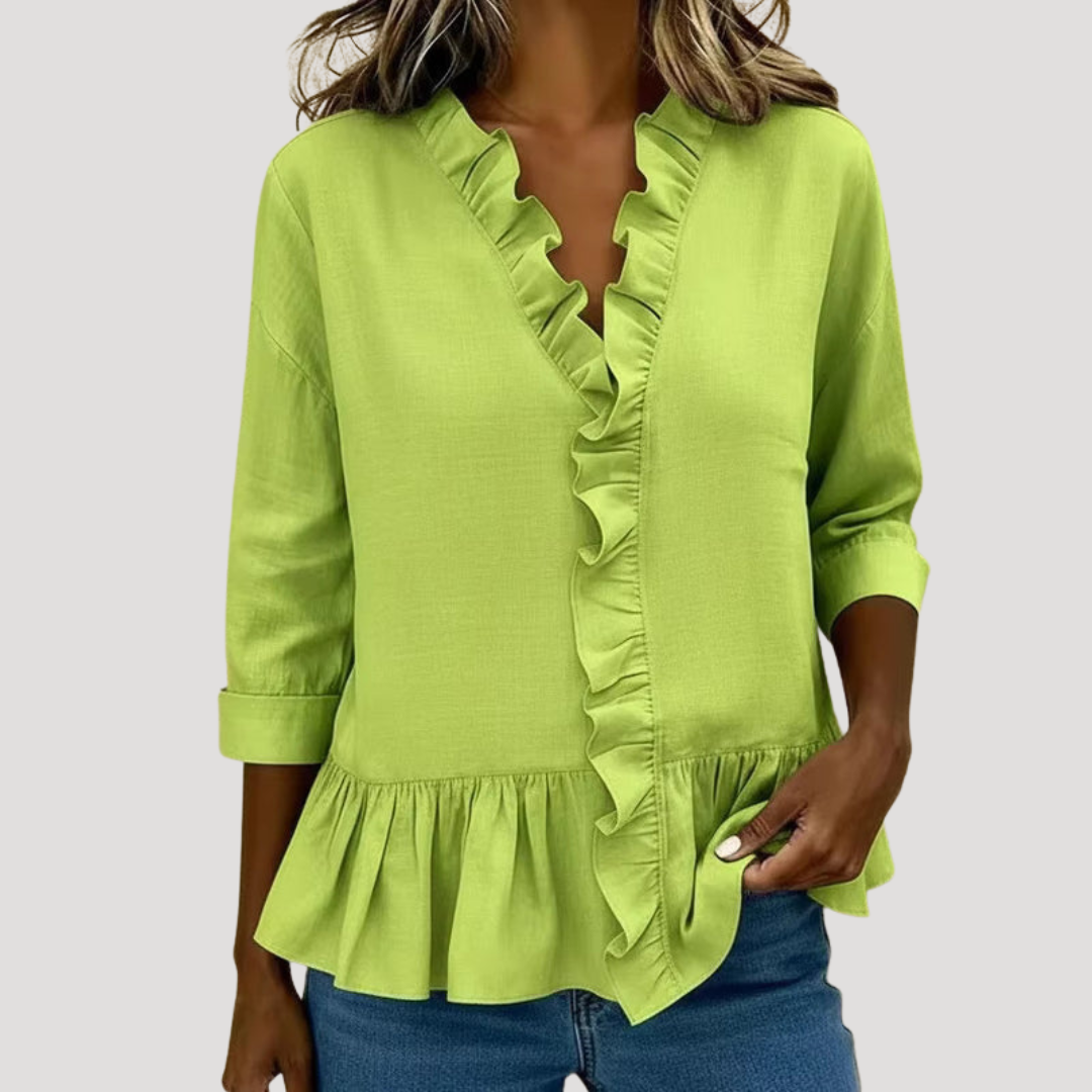 Women's Long Sleeve Ruffled Blouse Bohemian