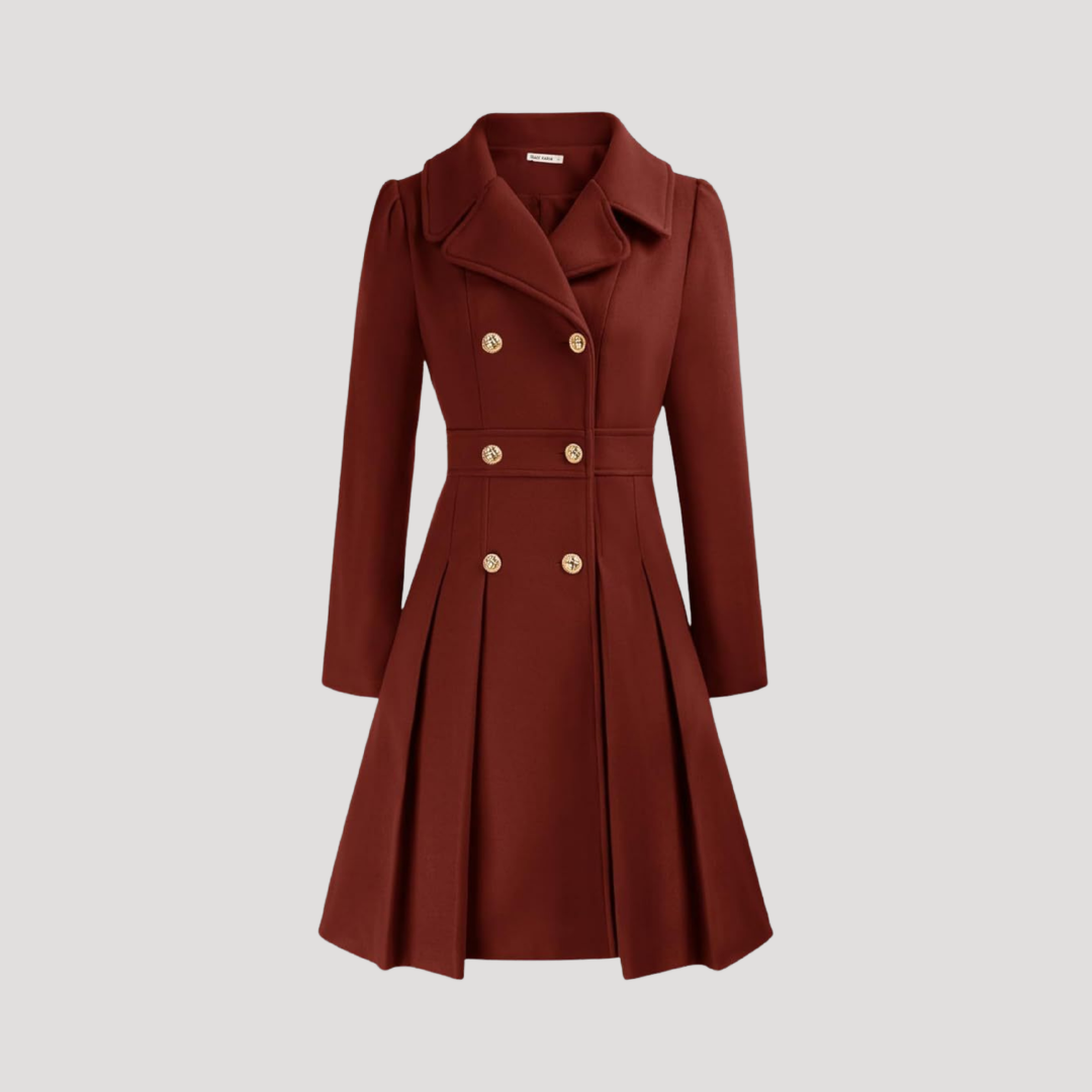 Elegant Double-Breasted Women's Overcoat