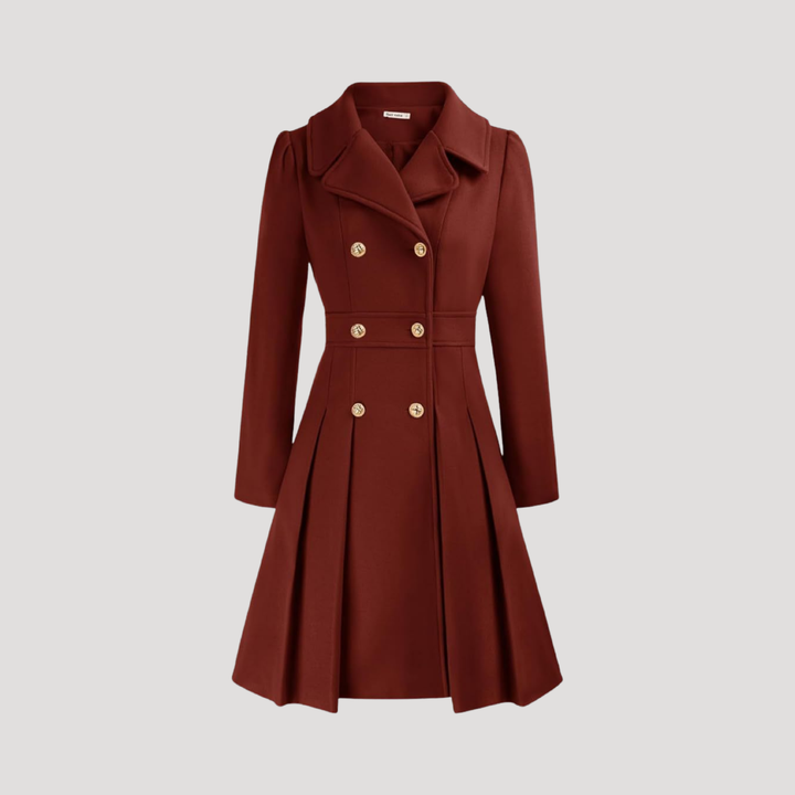 Elegant Double-Breasted Women's Overcoat