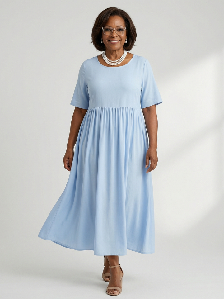 Ciren Simple Gather Midi Dress - Elena Harper