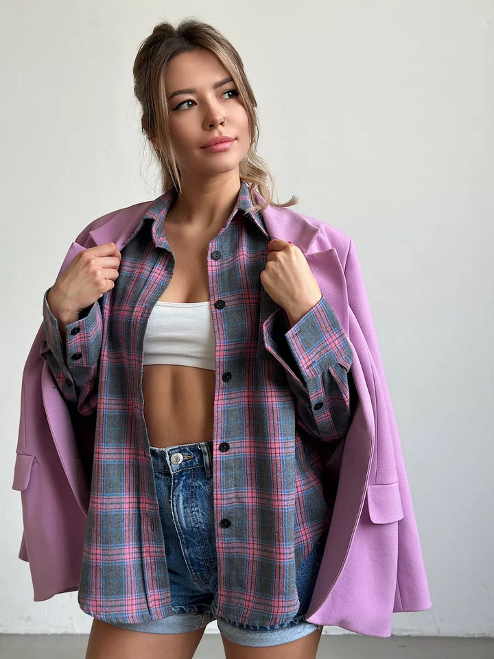 Caitlin - Checked Flannel Shirt