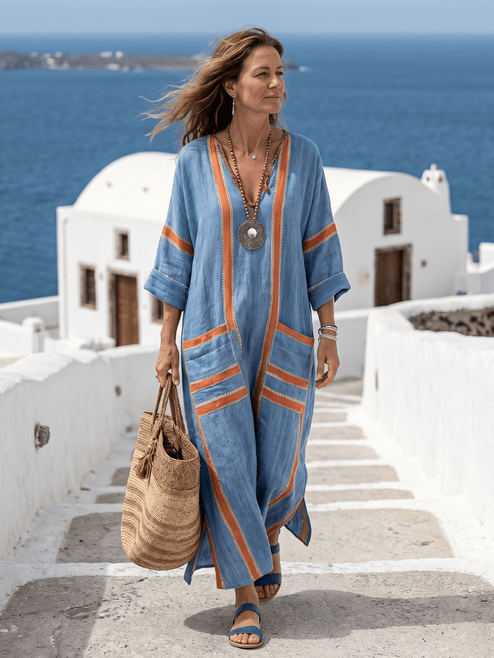 Avenor™ soft structure midi dress by Emma & Rose Cape Town, featuring a flowing silhouette and elegant design on a model.