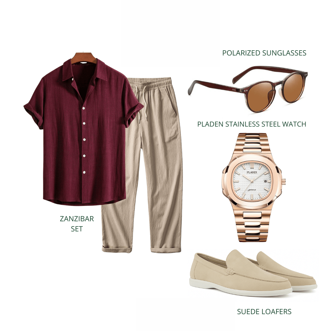 Maroon Diederik™ evening set by Emma & Rose Manhattan, featuring elegant fabric and stylish design for formal occasions.