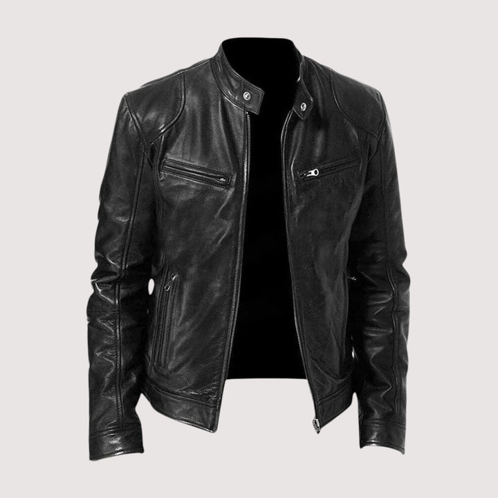 Elegant Leather Jacket for Men – Genuine Leather, Timeless Style, All-Season Comfort