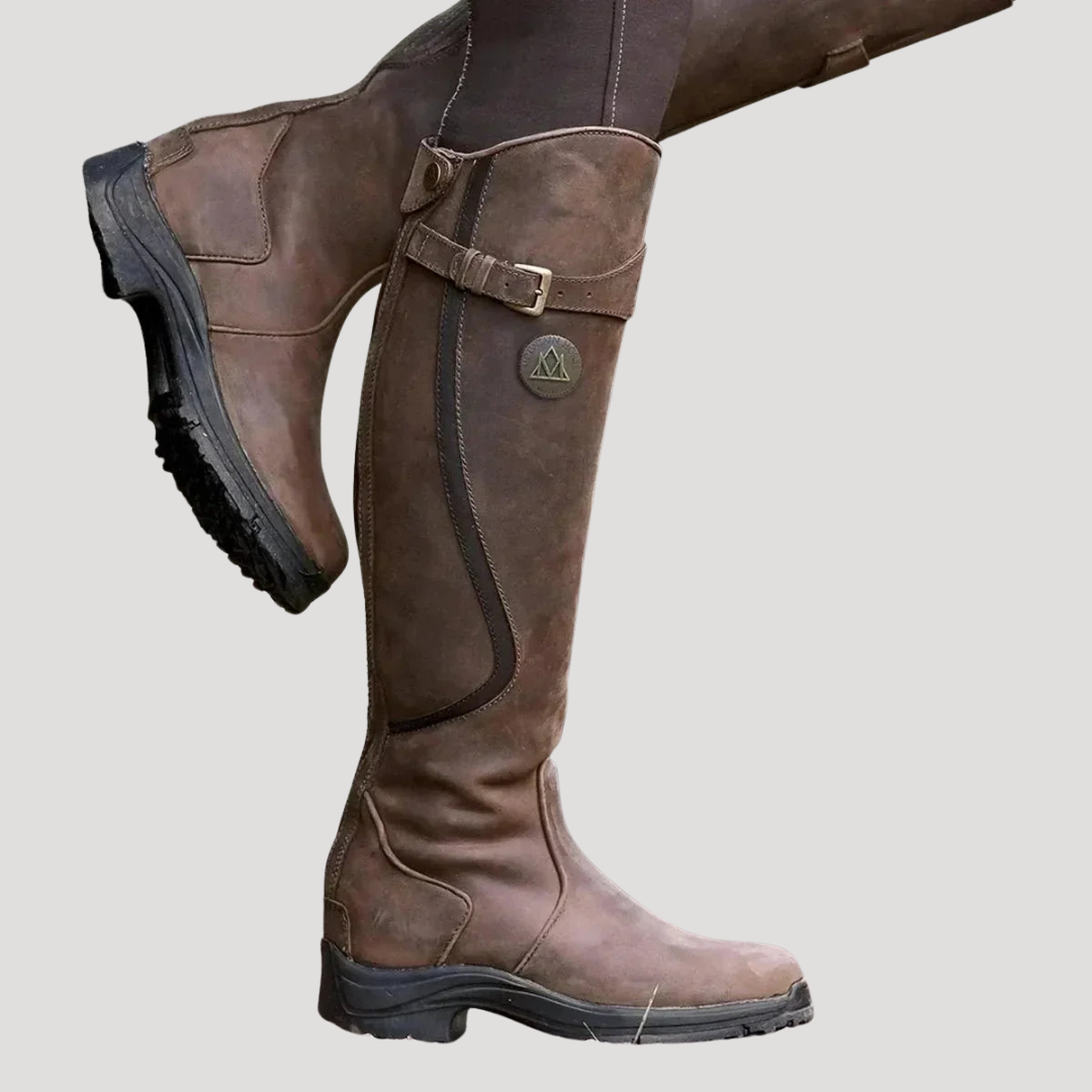 Women's Knee-High Boots with Buckle Detail