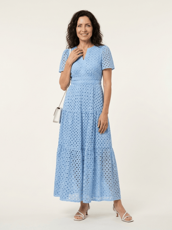 Emma & Rose Cape Town Brielle™ V neck short dress in soft fabric, featuring a flattering V neckline and short sleeves.