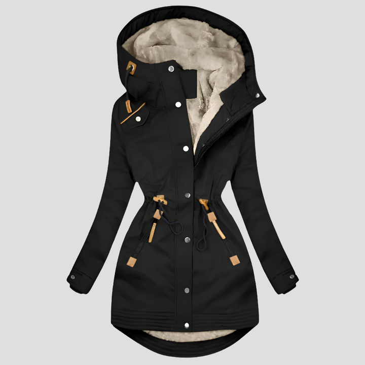 Women's Hooded Parka with Adjustable Waist
