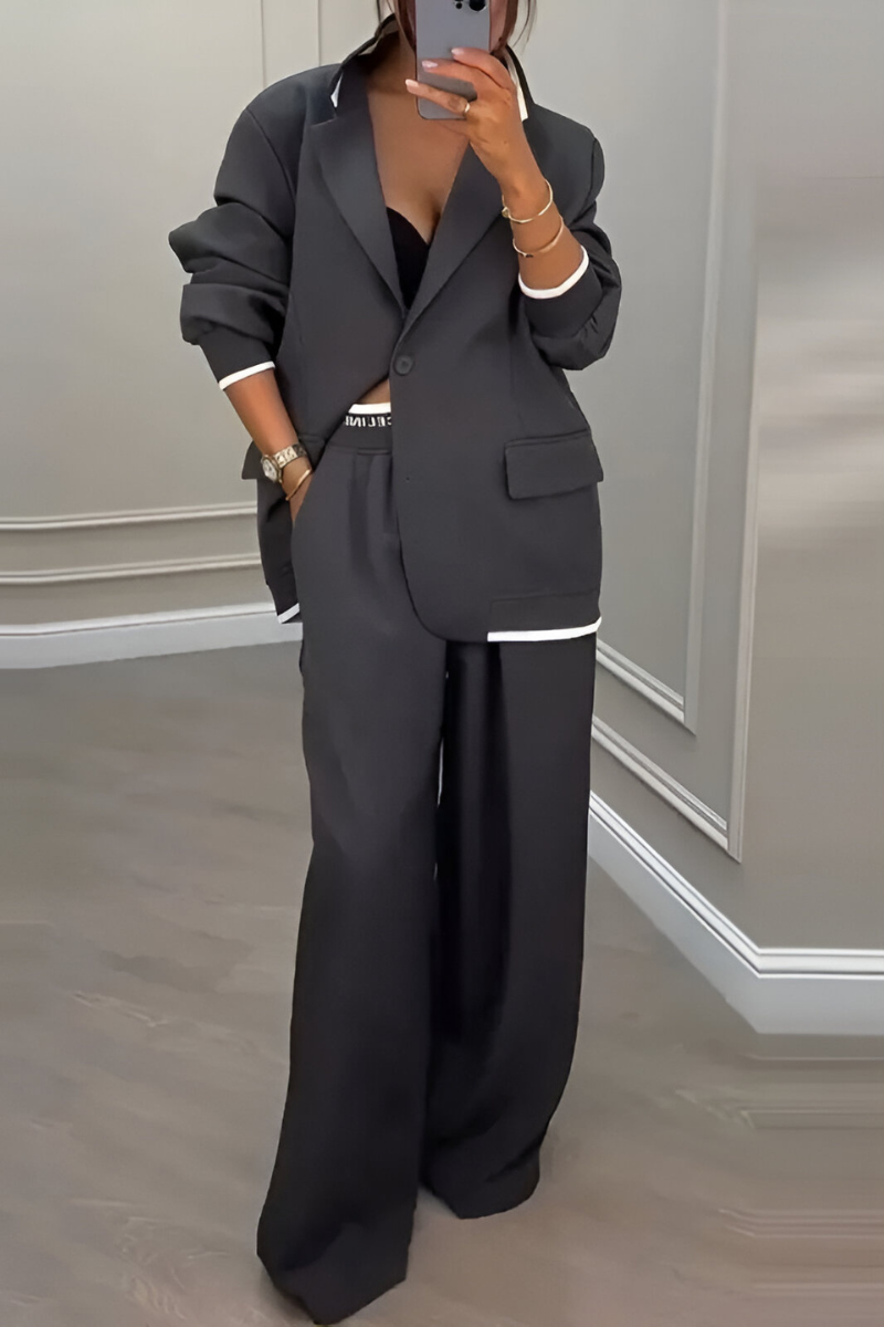 Esra Stylish Relaxed Blazer Set - Elena Harper