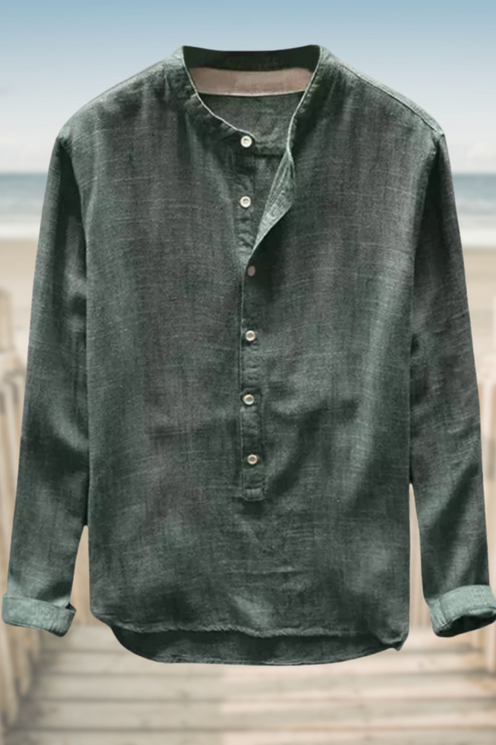 ETHAN – RELAXED MANDARIN COLLAR SHIRT