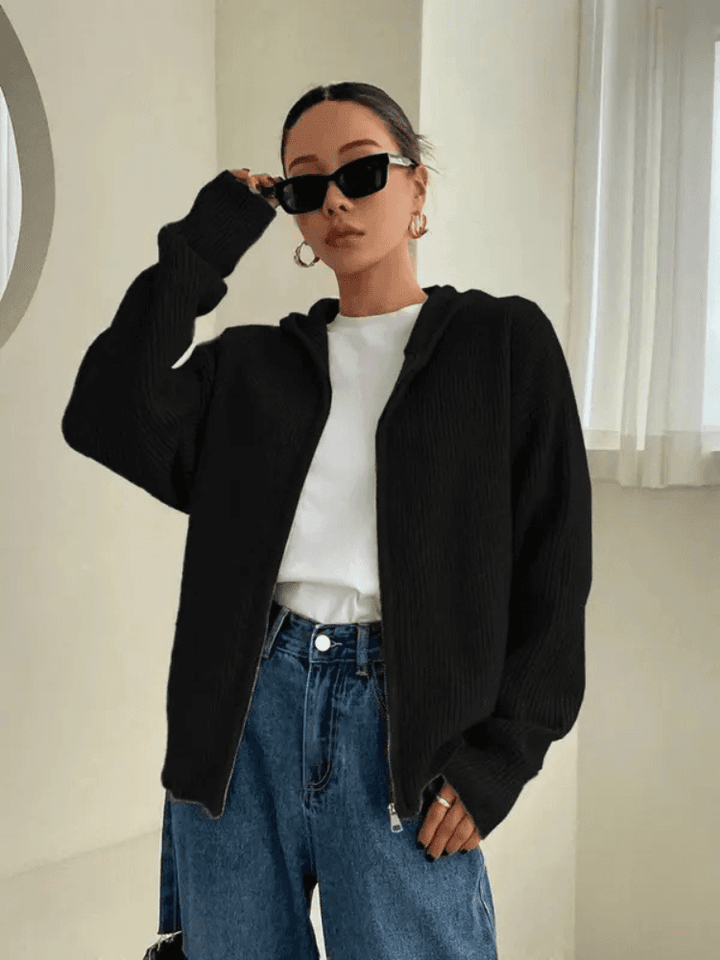 Women's Knit Zip-Up Hoodie