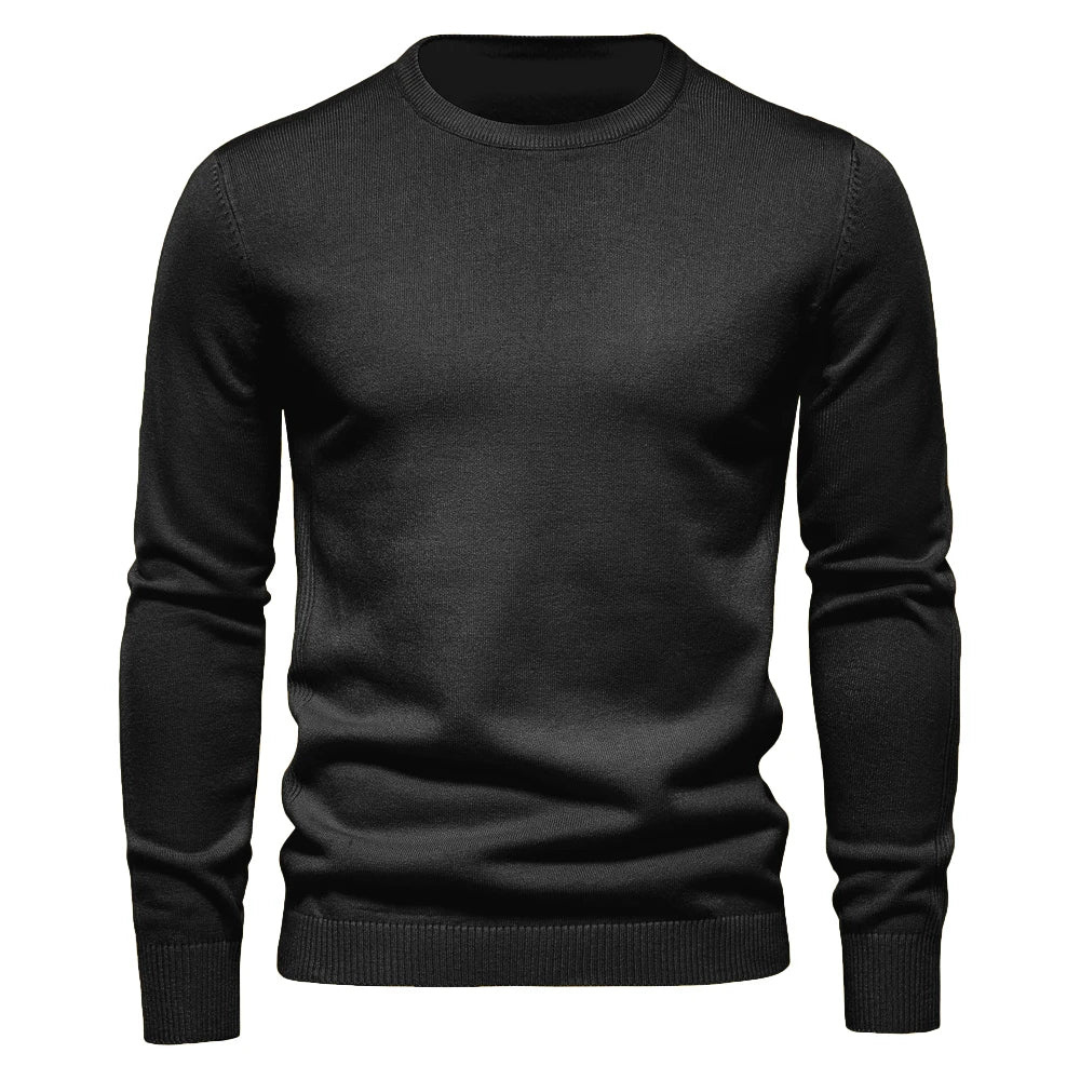 Premium Elegant Knit Sweater for Men Casual Round Neck, view 4 - Elena Harper
