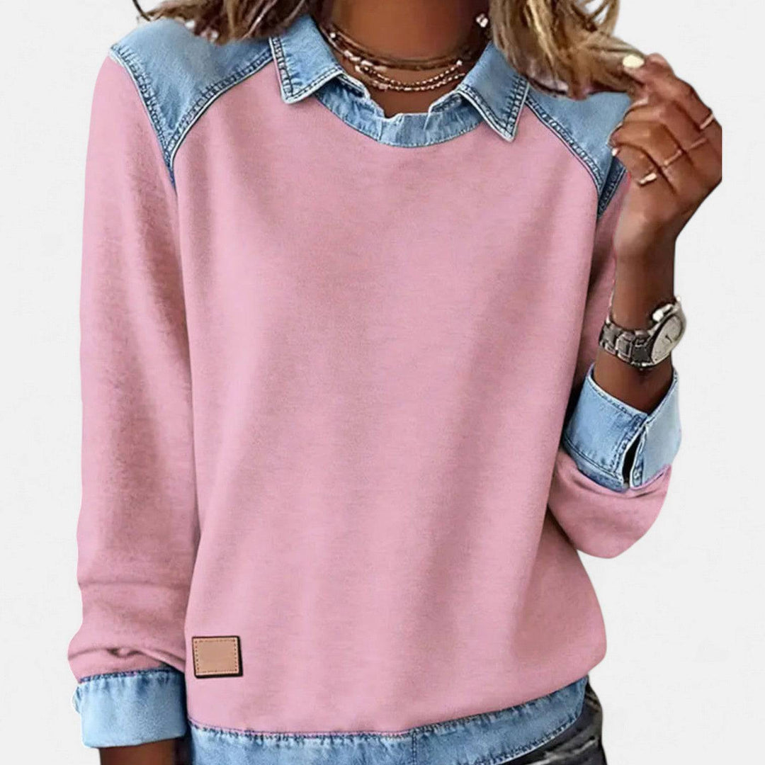 Emma & Rose Cape Town Zailah™ sophisticated sweater blouse, stylish long-sleeve shirt with a tailored fit and elegant design.