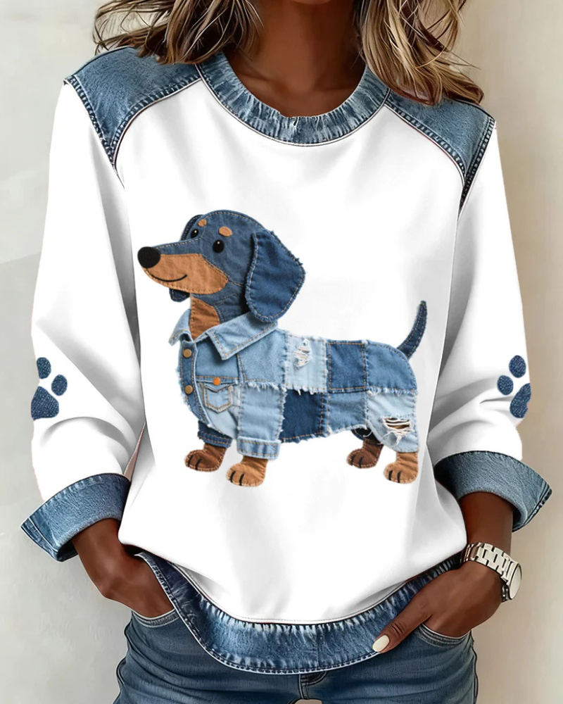 Dax™ | Comfortable Sweater with Animal Patchwork Print