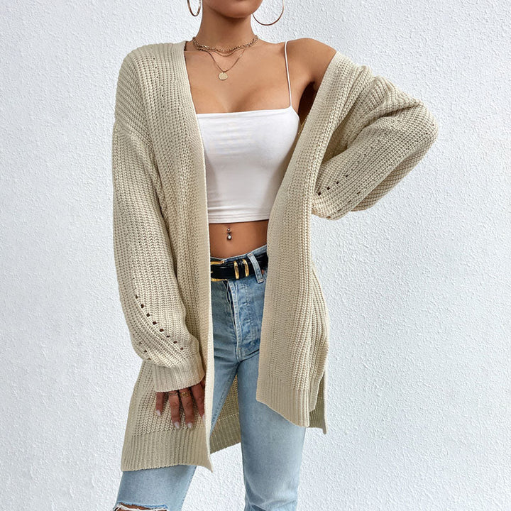 Casual Solid Color Knitted Cardigan