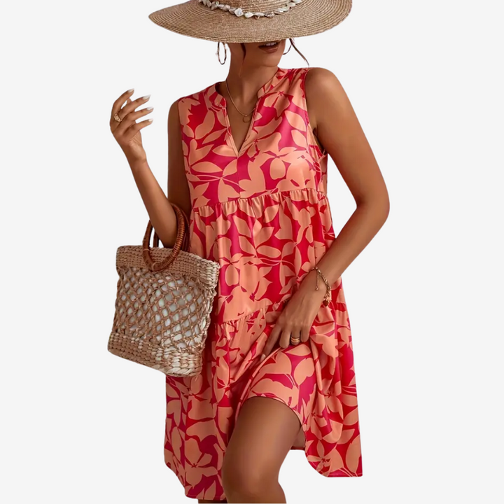 Amazela Floral Flared Midi Dress - Elena Harper