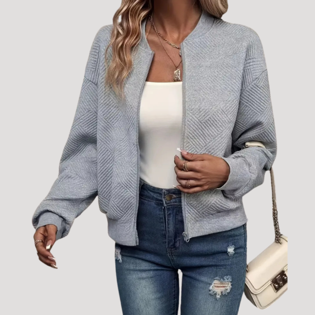 Casual Women's Long Sleeve Zip Cardigan