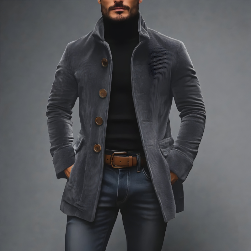 François - Elegant Short Coat with High Collar