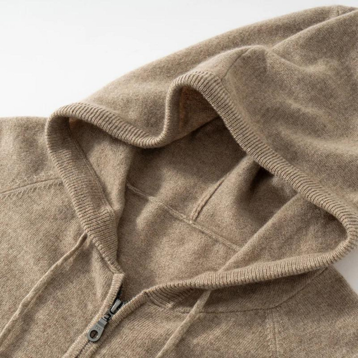100% CASHMERE HOODED VEST.