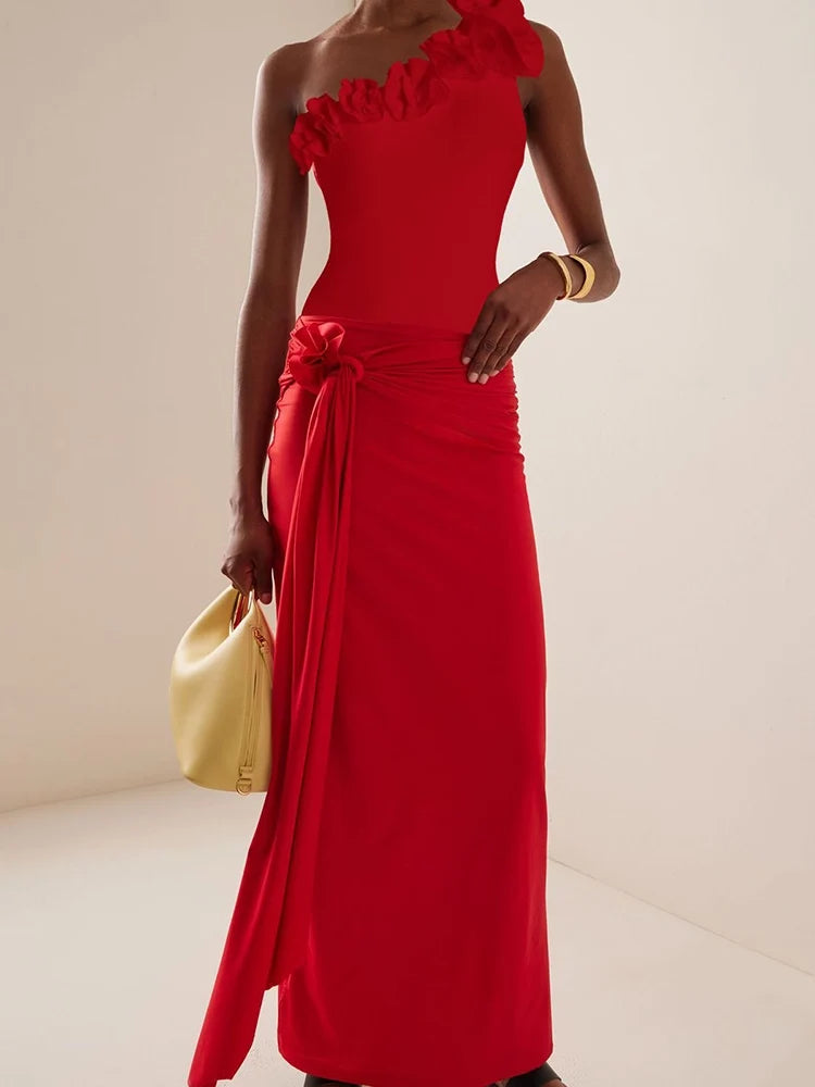 One-Shoulder 3D Floral Honeymoon Swimsuit - Elena Harper