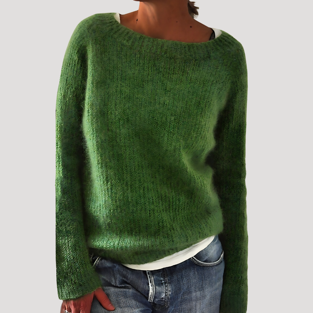 Women's Boat Neck Loose Sweater