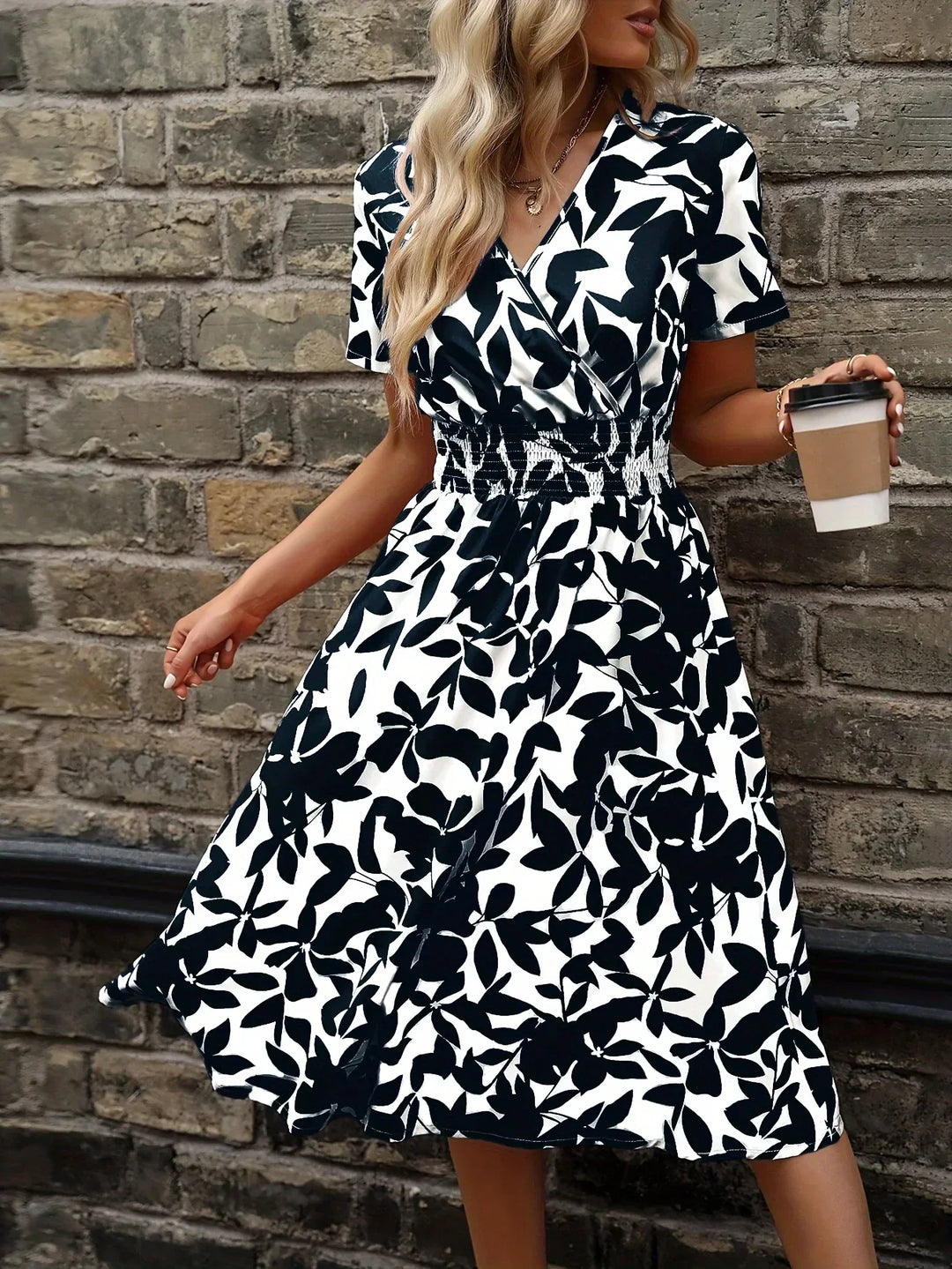 Wrap Dress with Floral Pattern Livia Fresh and Stylish - Elena Harper