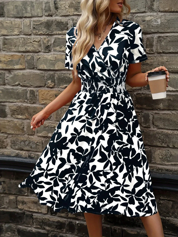 Wrap Dress with Floral Pattern Livia Fresh and Stylish - Elena Harper