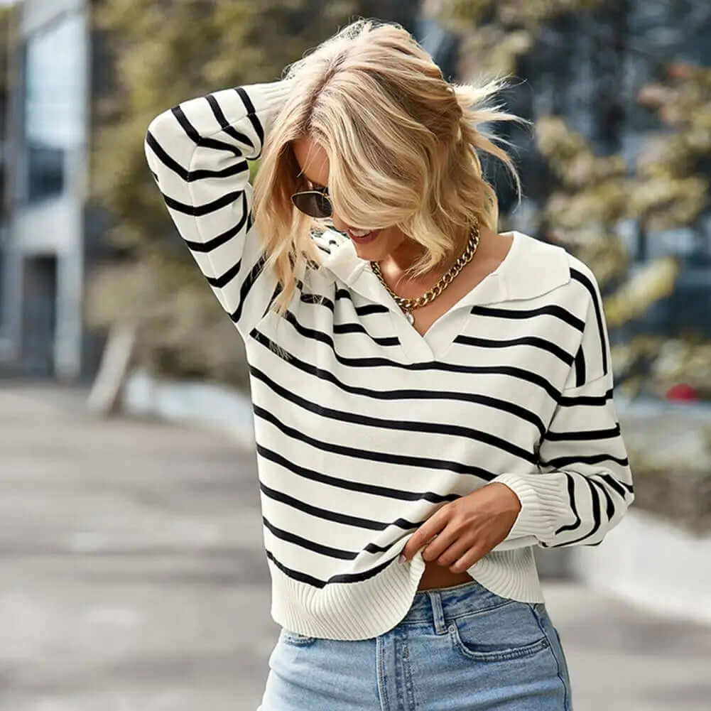 Women's Striped Knitted Jumper