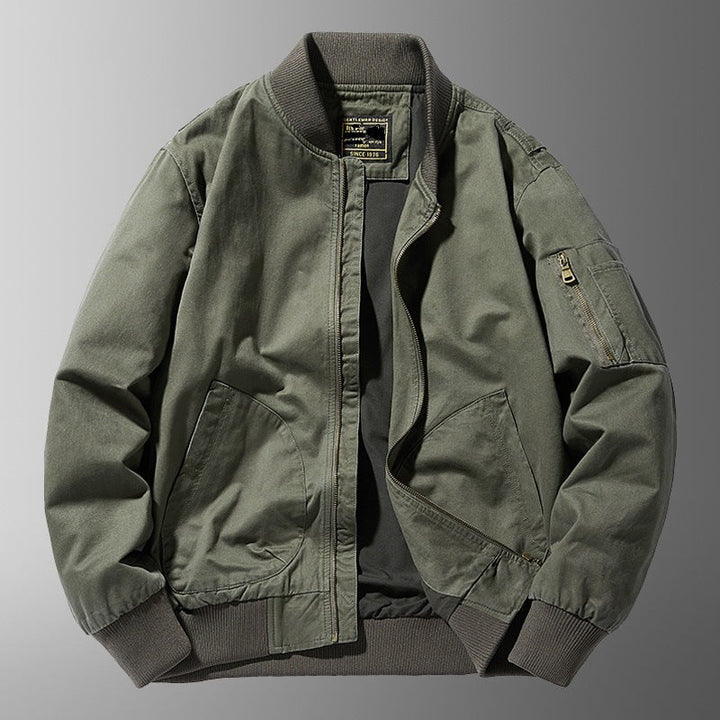 Premium Casual Bomber Jacket for Men – Loose Fit with Stand Collar