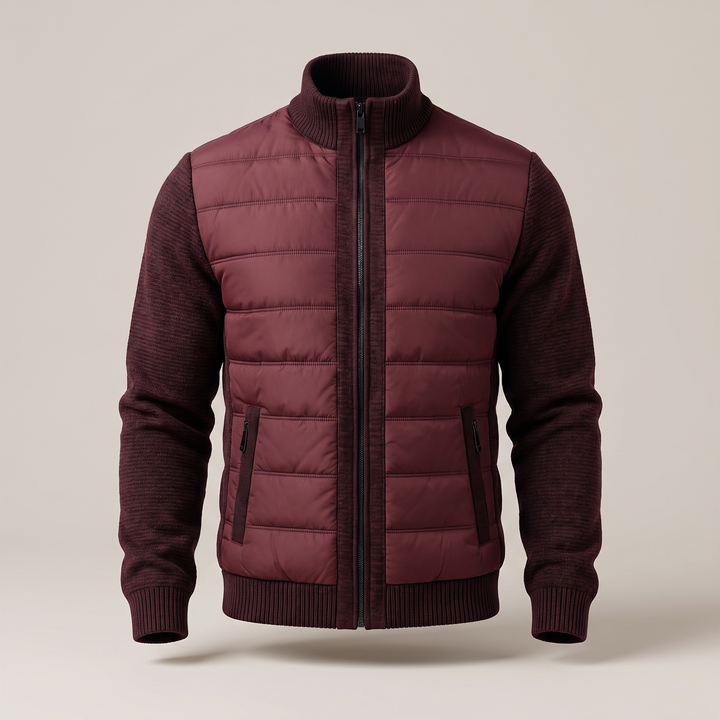 Liam | Sporty and Warm Men's Puffer Jacket with Fleece Sleeves