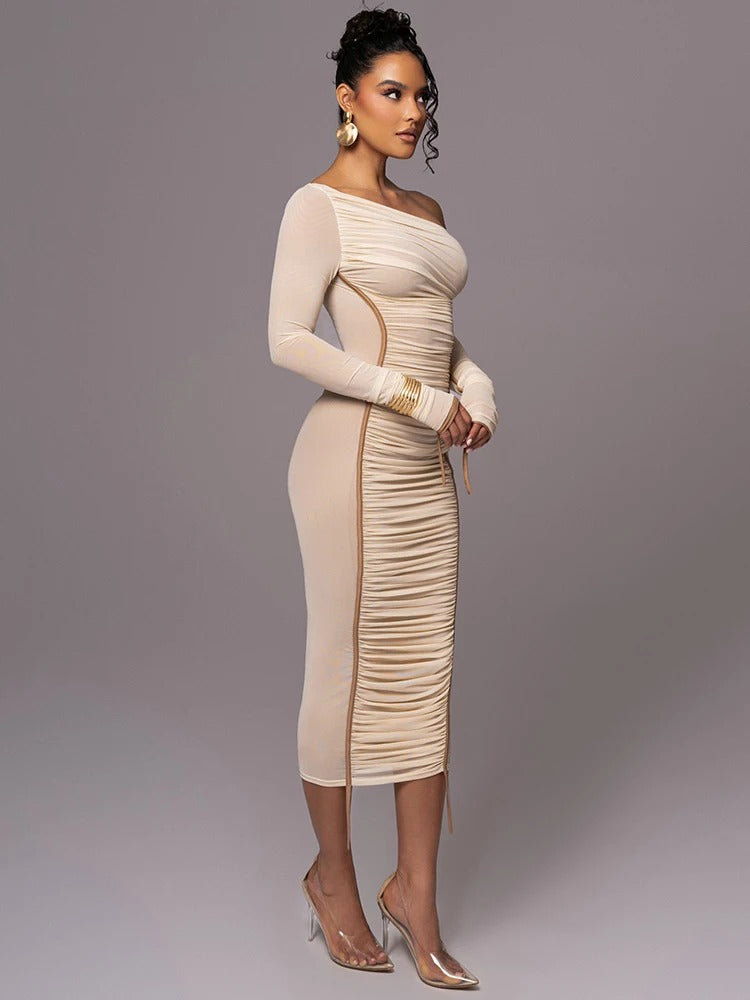 Farys - Elegant long dress with details
