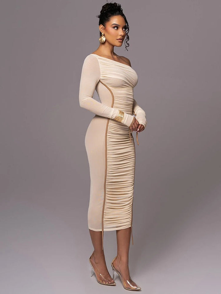 Farys - Elegant long dress with details