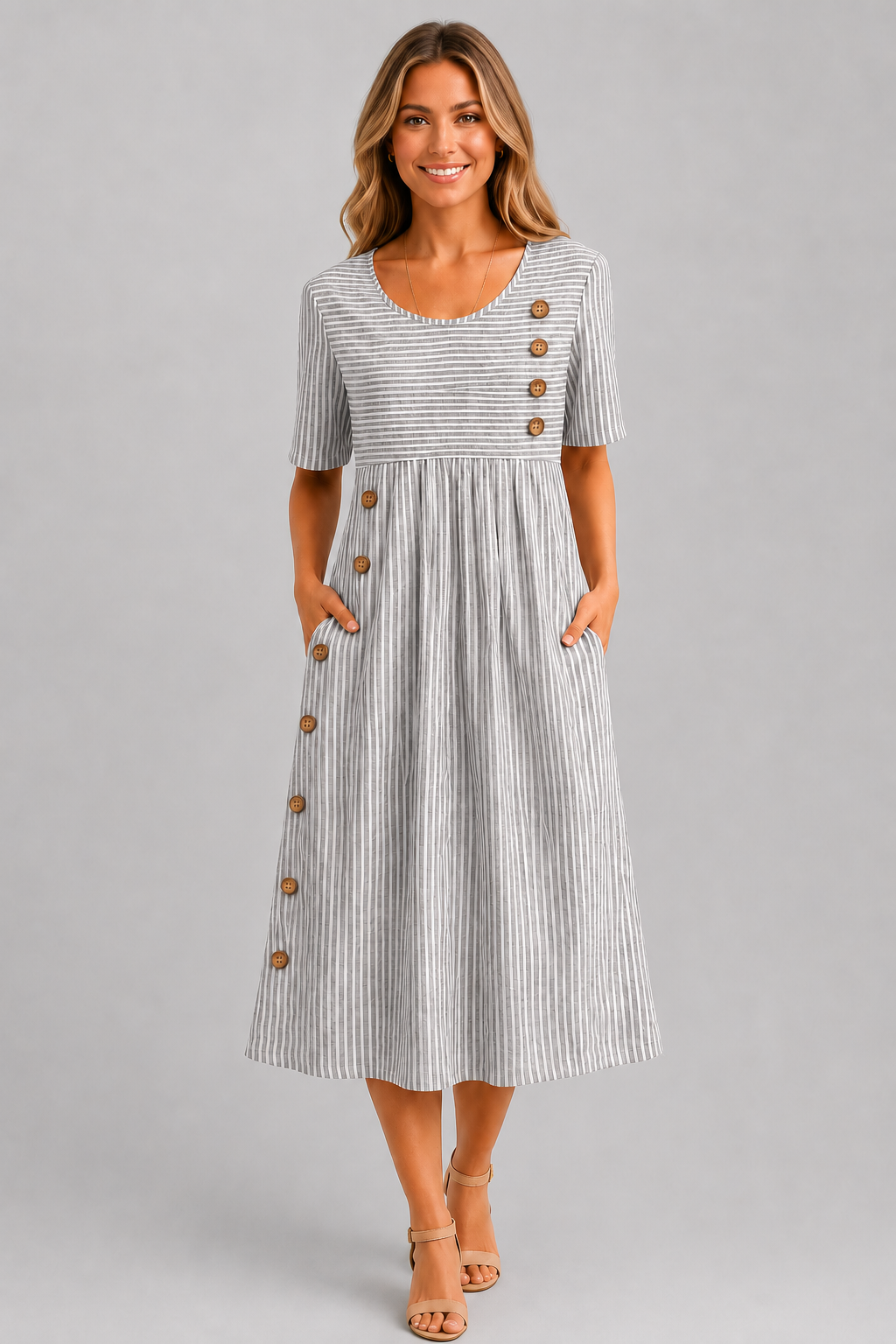 Ismay™ | Striped Midi Dress