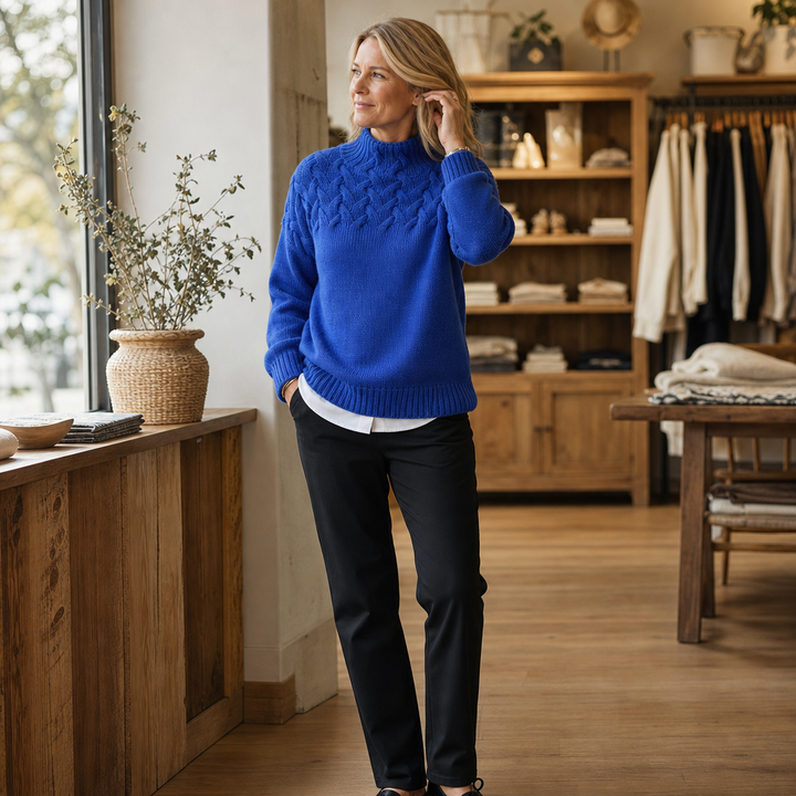 Elina | Elegant and Warm Cable Knit Sweater