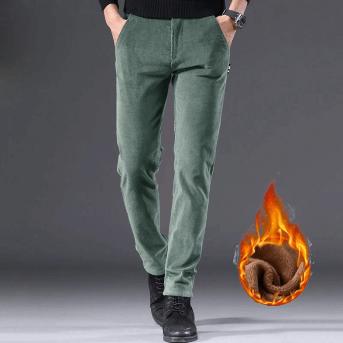 Men's Fleece Corduroy Winter Pants