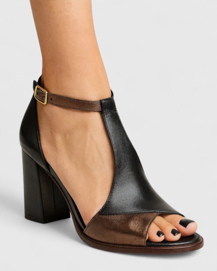 Aurora | Modern and Comfortable T-Strap Sandals with Block Heels