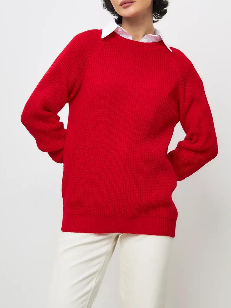 Women's Solid Knit Sweater - Comfortable and Warm Fit