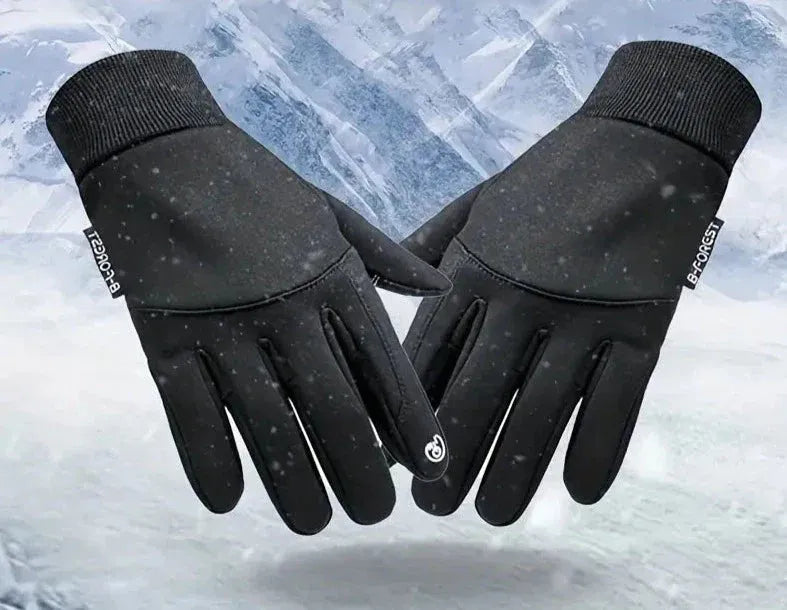 Fleece Gloves Black Wind and Waterproof Ideal for Winter Activities, view 3 - Elena Harper