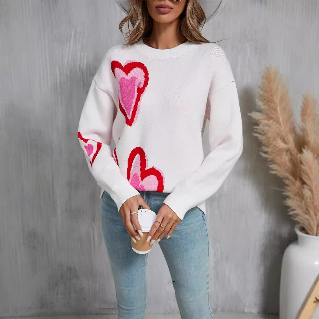 Women's Knit Sweater with Central Heart - Virela