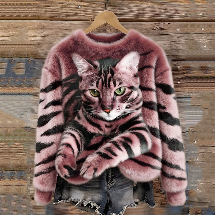 Amélie - Chic Printed Hooded Sweatshirt