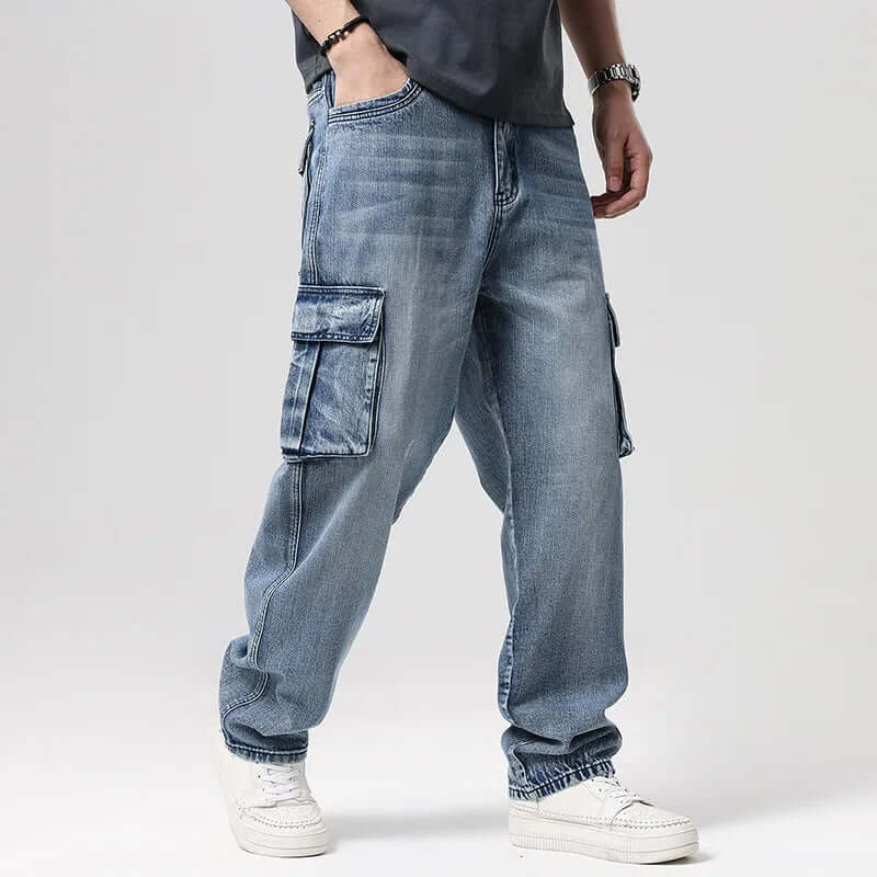 Men's Retro Multi-Pocket Cargo Pants - Elena Harper