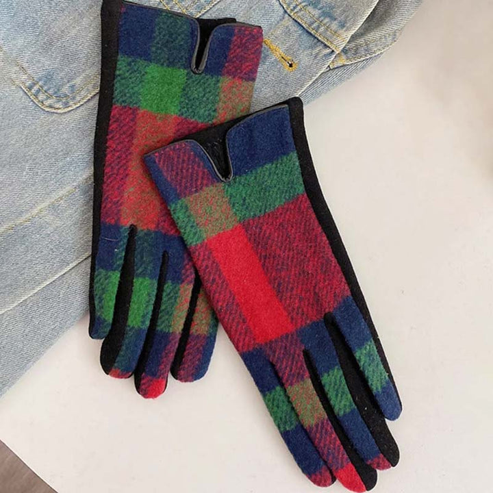 Vintage Plaid Warm Gloves