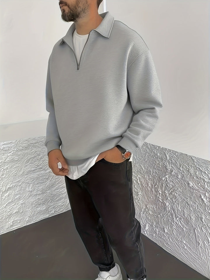 Lukas | Men's Sweatshirt with Half Zip for Comfortable Warmth