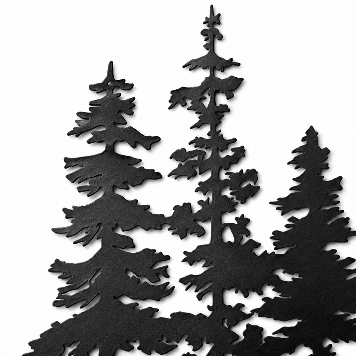 Duskgrove Dimensional Pine Trees Metal Wall Art - Elena Harper