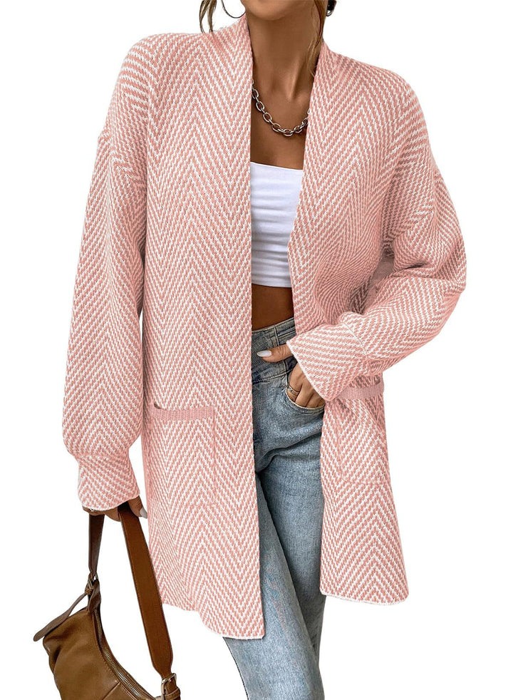 Long Women's Sweater with Pockets Loose and Casual, view 7 - Elena Harper