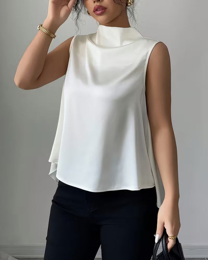 Women's Fitted Tank Top – Asymmetrical V-Back Design for Casual Use