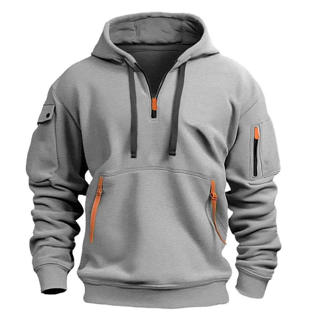 Casual Elegant Half-Zip Hoodie for Men – Comfortable