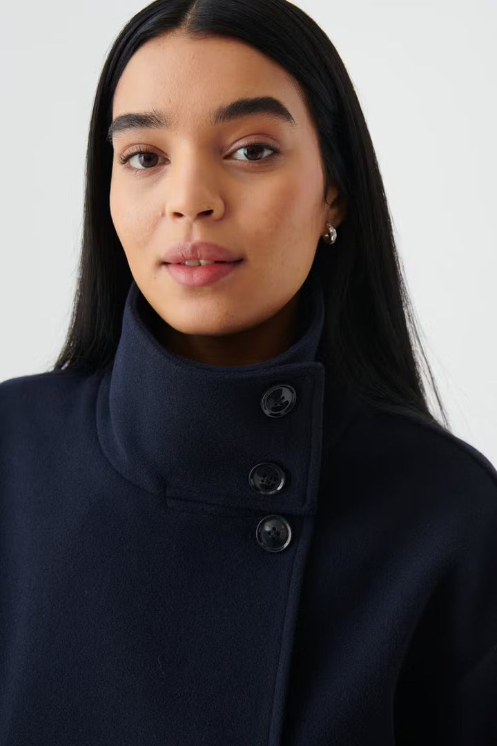 Dahlia Fashionable Short Coat with Elegant Collar, view 8 - Elena Harper