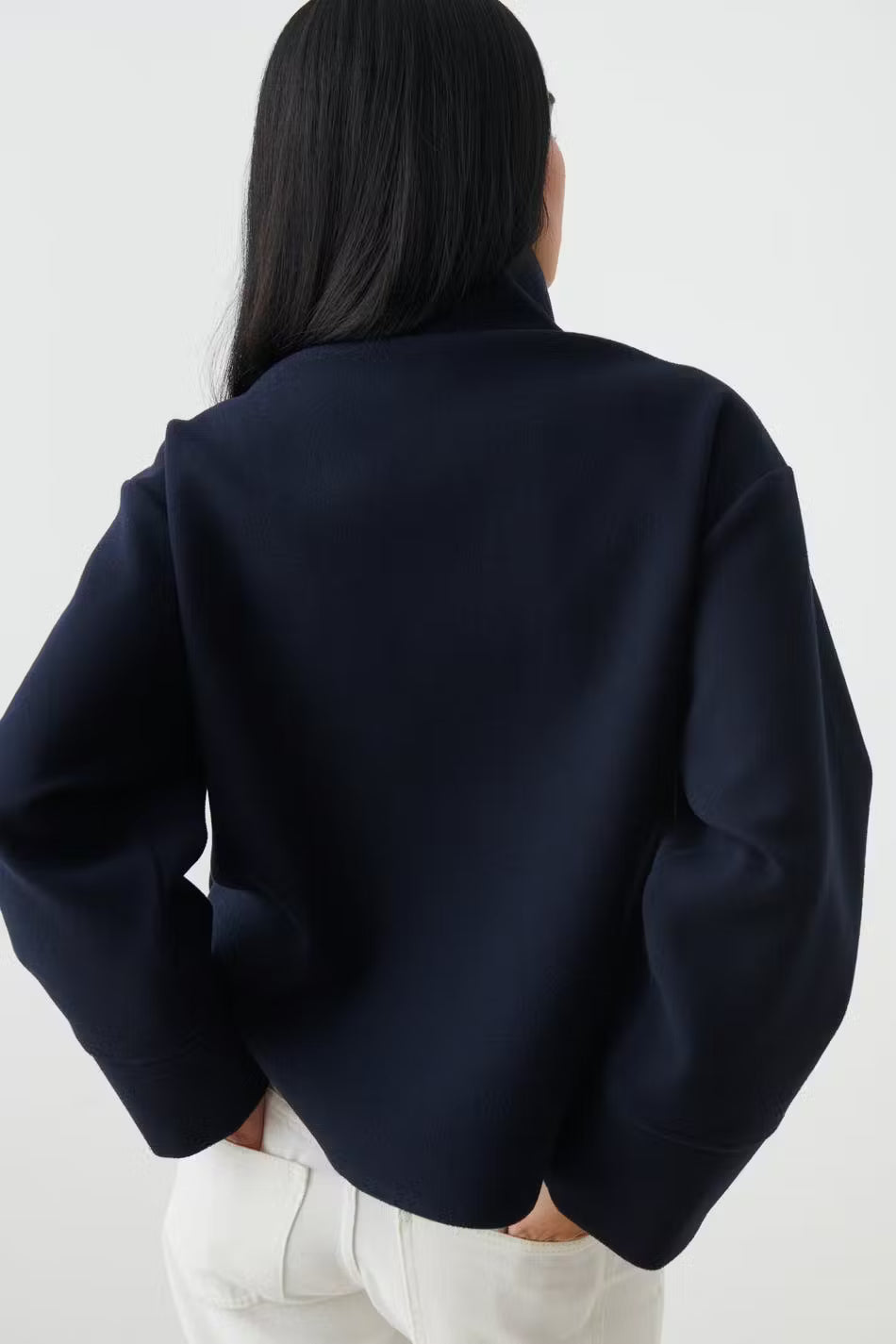 Dahlia Fashionable Short Coat with Elegant Collar, view 9 - Elena Harper