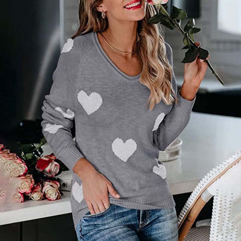 Heart Pattern Knit Pullover