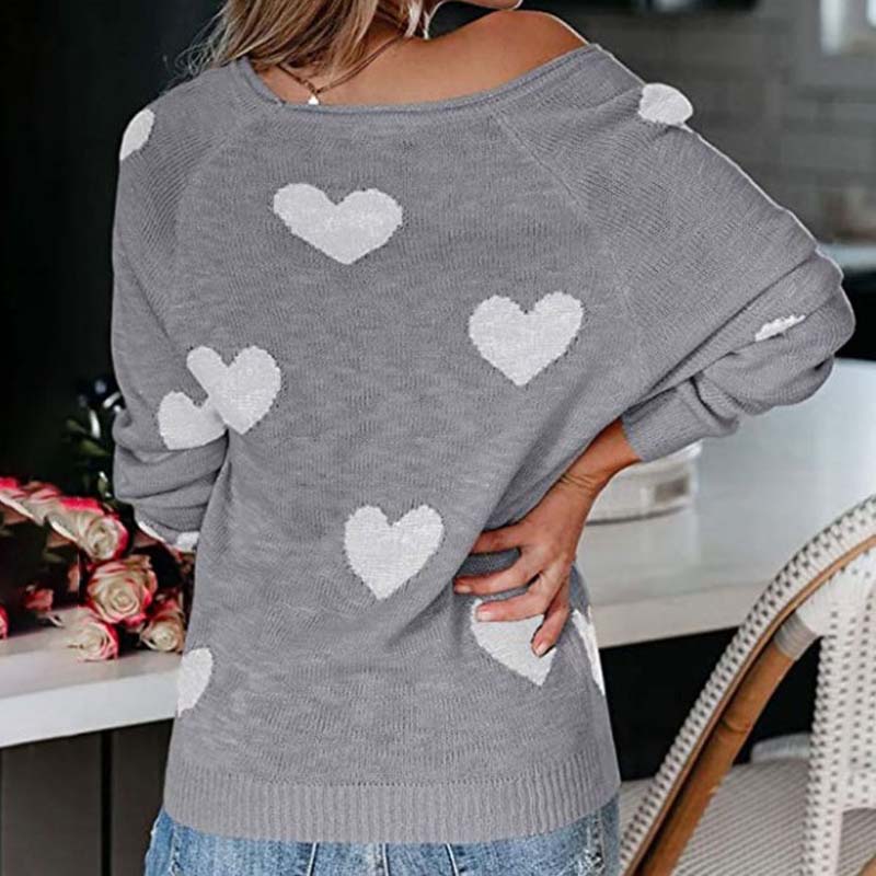 Heart Pattern Knit Pullover
